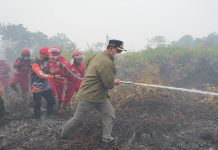 Bupati Barito Utara Shalahuddin Turun Pimpin Penanganan Karhutla di Desa Trahean