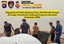 Ditpolairud Polda Kalteng Gelar Aksi Bersih Sungai di Pesisir DAS Barito, Dukung Gerakan Indonesia ASRI