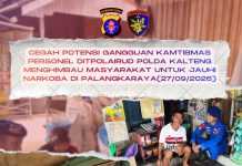 Polmas Ditpolairud, Ikhtiar Cegah Masyarakat Palangkaraya dari Perangkap Peredaran Narkoba