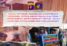 Cegah Peredaran Narkoba, Personel Ditpolairud Edukasi Masyarakat Palangkaraya