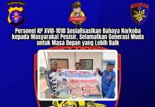 Personel KP XVIII-1010 Ditpolairud Konsolidasikan Masyarakat Pesisir Lawan Narkoba
