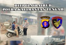 Di Tengah Kepungan Kabut Asap, Ditpolairud Hadir Bagikan Masker kepada Warga Sampit 